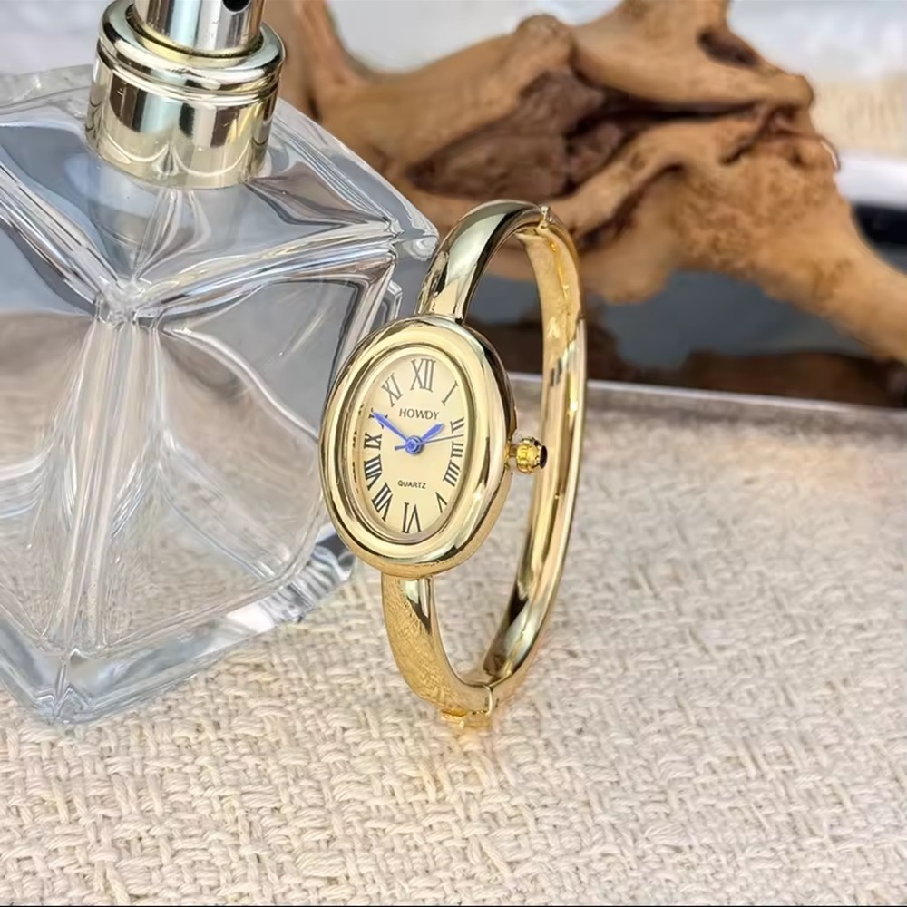 Baignoire Vintage Gold&Silver Oval Bracelet Watch Set - Picture 13 of 17